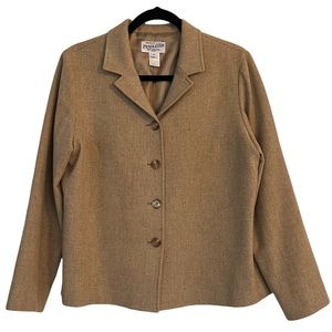 Pendleton Woman’s Size 12  100% Virgin Wool Tan Beige Professional Work Blazer